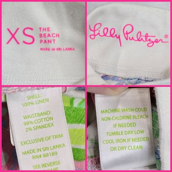 Lilly Pulitzer ✦ Lobstah Roll Linen Beach Pants ✦ XS Wide Leg Drawstring Waist - Picture 9 of 13